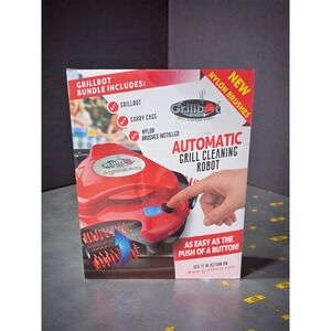 NEW W/Box Grillbot 3.0 Automatic Grill Cleaning Robot (Red) with Nylon Brushes